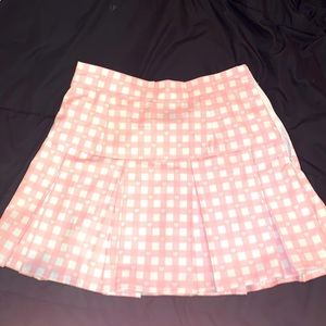 Cider Pink Gingham and Hearts Mini Skirt